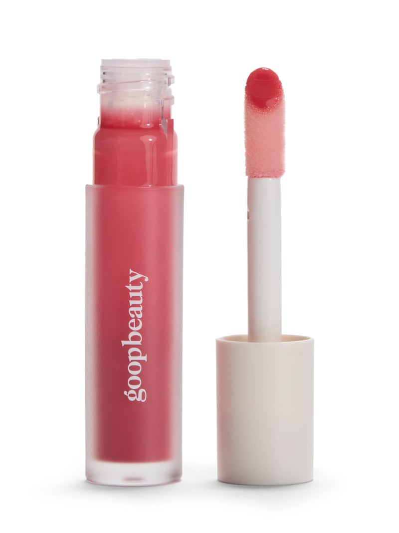 goop Beauty HydraBarrier Gel Gloss  Hydrating Lip Gloss to Moisturize  Plump Lips  Hyaluronic Acid  Vitamin E  Blossom  Sheer Petal Pink  013 oz
